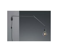 LINE APPLIQUE CON BRACCIO SNODATO IN METALLO NERO CON LAMPADINA A VISTA
