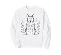 Line Art Australian Cattle Dog Minimalist Felpa