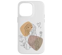 Line Art Bearded Collie Minimalist Highland Collies Custodia per iPhone 14 Pro Max