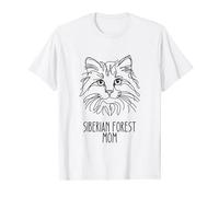Line Art Best Cat Mom Women - Gatto della foresta siberiana Maglietta