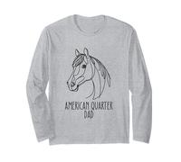 Line Art Best Horse Dad Men - Cavallo Americano Maglia a Manica