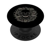 Line Art Botanica Cranio e Funghi PopSockets PopGrip Adesivo