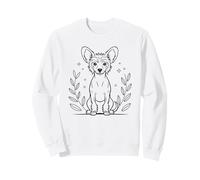Line Art Chinese Crested Dog Minimalist Crestie Felpa