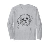 Line Art Dad Mamma Cane - Shih Tzu Maglia a Manica