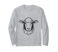Line Art Dad Mom Sheep - Barbados Black Belly Sheep Maglia a Manica