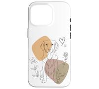 Line Art Golden Retriever Minimalist GR Goldie Custodia per iPhone 16 Pro