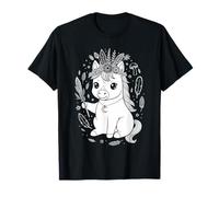 Line Art Horse Boho Horseback Riding Horses Maglietta