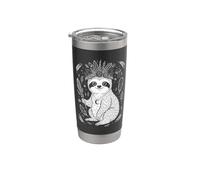 Line Art Lazy Sloth Boho Sloths Bicchiere termico in acciaio inox doppia parete