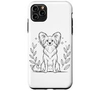 Line Art Papillon Dog Minimalist Continental Toy Spaniel Custodia per iPhone 11 Pro Max
