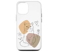 Line Art Persian Cat Minimalist Persian Longhair Custodia per iPhone 12/12 Pro