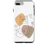 Line Art Persian Cat Minimalist Persian Longhair Custodia per iPhone 7 Plus/8 Plus