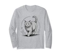 Line Art Russian Blue Cat Minimalist Russian Blues Maltese Maglia a Manica