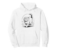 Line Art Scottish Fold Minimalist Coupari Felpa con Cappuccio