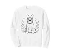 Line Art Scottish Terrier Minimalist Felpa