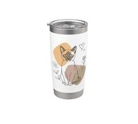 Line Art Siamese Minimalist Meezer Cat Bicchiere termico in acciaio inox doppia parete