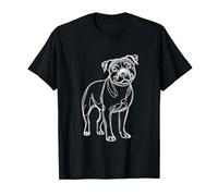 Line Art Staffordshire Bull Terrier Staffy Terriers Maglietta
