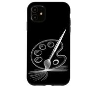 Line Art Tavolozza Pennello Pittura Arte Artista Pittore Custodia per iPhone 11