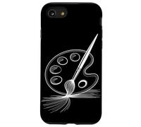 Line Art Tavolozza Pennello Pittura Arte Artista Pittore Custodia per iPhone SE (2020) / 7 / 8