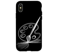 Line Art Tavolozza Pennello Pittura Arte Artista Pittore Custodia per iPhone X/XS