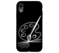 Line Art Tavolozza Pennello Pittura Arte Artista Pittore Custodia per iPhone XR