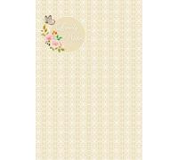 Line Art Tile with Beautiful Bouquet and Butterfly Notebook: 6 x 9 inches with 120 pages