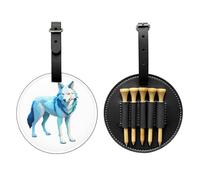 Line Art Wolf - Borsa portaoggetti per tee da golf, facile da trasportare e più efficiente per giocare a golf, colore: Nero