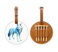 Line Art Wolf - Borsa portaoggetti per tee da golf, facile da trasportare e più efficiente per giocare a golf, colore: Marrone