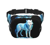 Line Art Wolf Pattern trendy trendy marsupio unisex viaggio sport messenger bag