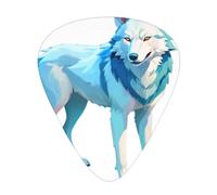 Line Art Wolf - Set di 12 plettri per chitarra, sottili, medi e spessi, adatti per chitarra, basso, chitarra elettrica e ukulele