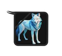 Line Art Wolf - Sottoventola resistente al calore, 18 cm, quadrata, adatta per cucinare, cuocere al forno, pentole calde, ecc.