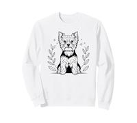 Line Art Yorkshire Terrier Minimalist Yorkie Terriers Felpa