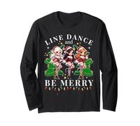 Line Dance And Be Merry - Ballerini di Elfo Divertenti Maglia a Manica