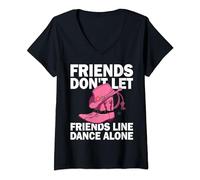 Line Dance Country Music Dancing Dancer Gift Maglietta con Collo a V