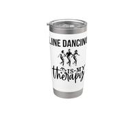 Line Dance è la mia terapia Bicchiere termico in acciaio inox doppia parete