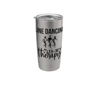Line Dance è la mia terapia Bicchiere termico in acciaio inox doppia parete