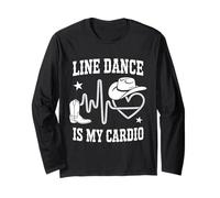 Line Dance Is My Cardio - Cuore Western con Lazo e Cappello Maglia a Manica