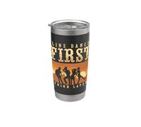 Line Dance Prima Pensa dopo Linea per amanti della musica country Bicchiere termico in acciaio inox doppia parete