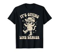 Line Dancer Cat Line Dance Line Maglietta