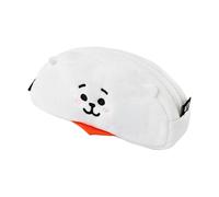 Line Friends BT21, Astuccio per matite RJ in peluche con chiusura a zip, Bianco
