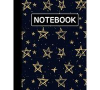 line inlay Notebook for writing, for work, 7x9, notes in school, university, college, office, home. For student.: twinkling star