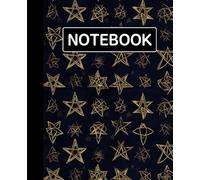 line inlay Notebook for writing, for work, 7x9, notes in school, university, college, office, home. For student.: twinkling star