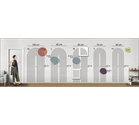LINE, kit di stencil ad arco e cerchio, stile Bauhaus (Boho), decorazione per la casa, forme astratte, stencil per pittura da parete, varie dimensioni (ARCH70, linea arco + cerchio)