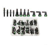 Line Quick Connect Kit 40 pezzi con 11 misure Nylon Poliammide Raccordi per tubi diritti e gomiti a prova di perdite O per connettori ad anello ad alta resistenza
