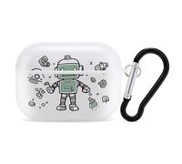 Line Robot AirPods Pro Custodia protettiva con anello portachiavi in PC custodia protettiva rigida per AirPods Pro di seconda generazione, per donne e uomini, facile da aprire, protezione completa