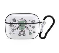 Line Robot, custodia per AirPods Pro con anello portachiavi, custodia protettiva rigida in policarbonato per AirPods Pro di seconda generazione, per donne e uomini, facile da aprire, protezione contro