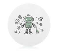 Line Robot Tagliere, Rotondo Vetro Temperato Tagliere Unico Cucina Tagliere per Pizza, Verdura, Frutta, Formaggio e Salumi