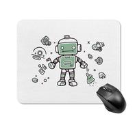 Line Robot - Tappetino per mouse quadrato per computer portatile, con base in gomma antiscivolo, 20 x 25 cm, ultra sottile, per computer, laptop, accessori da scrivania da ufficio