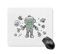 Line Robot - Tappetino per mouse quadrato per computer portatile, con base in gomma antiscivolo, 25 x 30 cm, ultra sottile, per computer, laptop, accessori da scrivania da ufficio