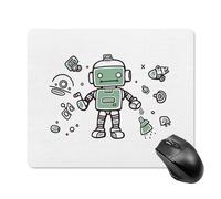 Line Robot - Tappetino per mouse quadrato, portatile, con base in gomma antiscivolo, 18 x 22 cm, ultra sottile, per computer, laptop, ufficio, accessori da scrivania