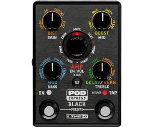 LINE6 POD EXPRESS BLACK PEDALE MULTI EFFETTO PER CHITARRA CON MODELLI AMPLIFICATORI HIGH GAIN